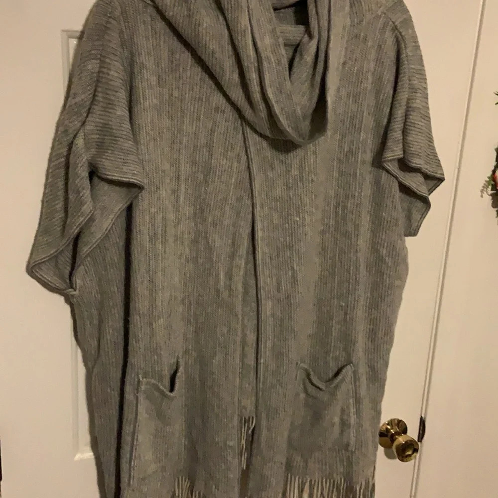 Knit Cowl Pullover Sweater w/ Fringe AS IS - Picture 2 of 9